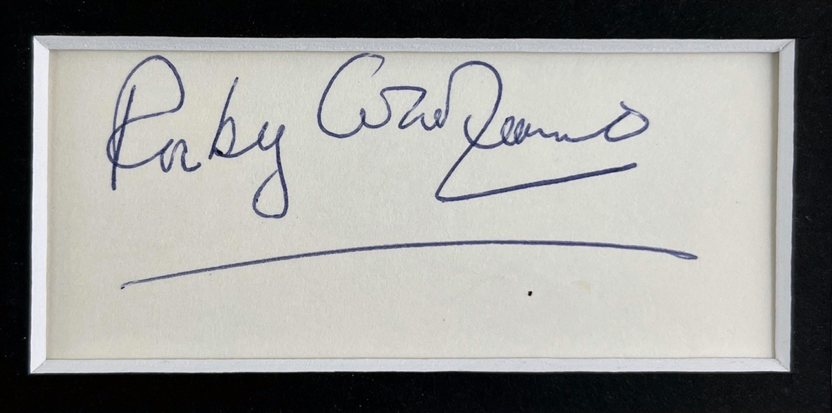 Rocky Graziano Signed 3 x 5 Index Card in Mounted Photo Display (JSA Sticker Only)
