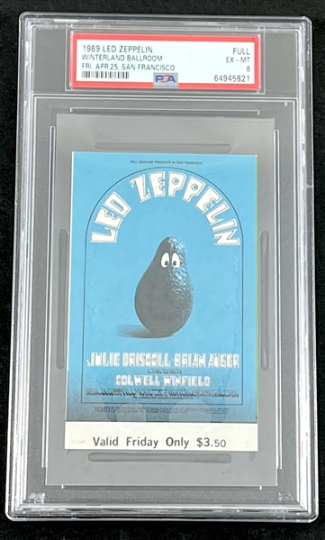 Led Zeppelin Original 1969 Concert Ticket (PSA/DNA Encapsulated)