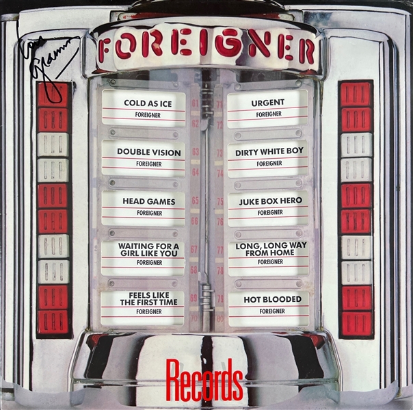 Foreigner: Lou Gramm Signed "Records" Album Cover (Third Party Guaranteed) 