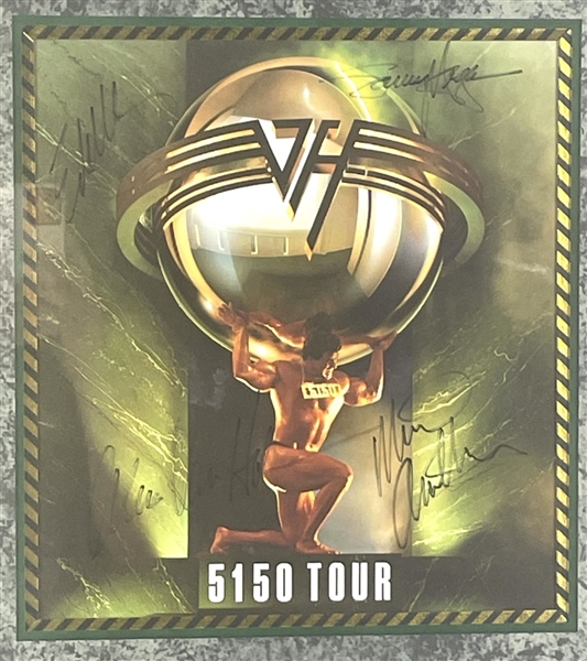 Van Halen: Group Signed 5150 Tour Program, Custom Matted & Framed (4/Sigs) (Rockaway Records LOA)