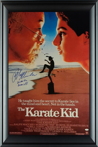 Ralph Macchio Signed "Danielsan" The Karate Kid Framed Full Size Poster (ACOA WITNESS)