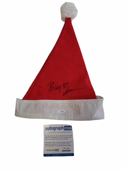 Billy Bob Thornton Autographed Bad Santa Hat (ACOA)