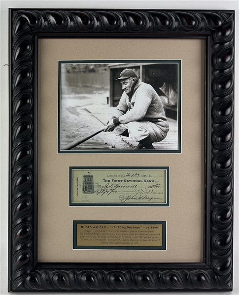 "The Flying Dutchman": Honus Wagner Signed Check Display (Beckett/BAS)