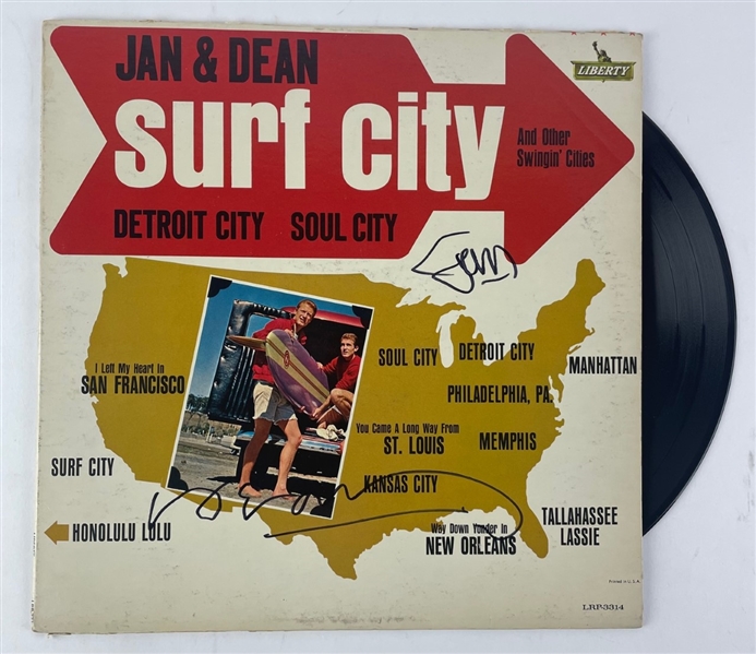 Jan & Dean "Surf City" Album Signed By Jan Berry and Dean Ormsby (Beckett/BAS)