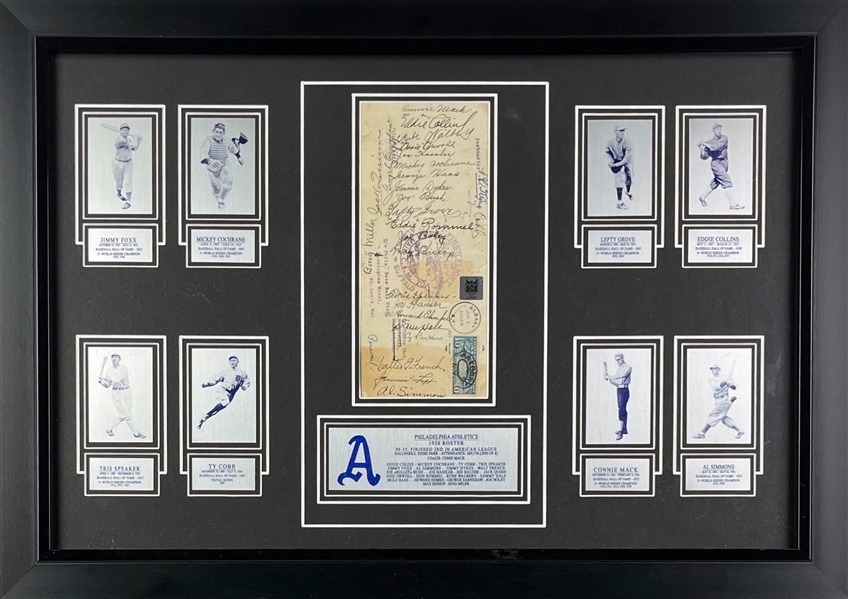 1928 Philadelphia As Signed Envelope Display with Ty Cobb, Tris Speaker, Connie Mack, etc. (Third Party Guaranteed)