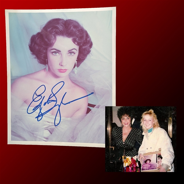 Elizabeth Taylor Superb In-Person Signed 8" x 10" Color Photograph with Detailed Provenance! (Beckett/BAS LOA)