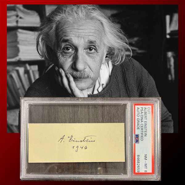 Albert Einstein Superb Autographed & Dated Album Page Segment (PSA/DNA Encapsulated)