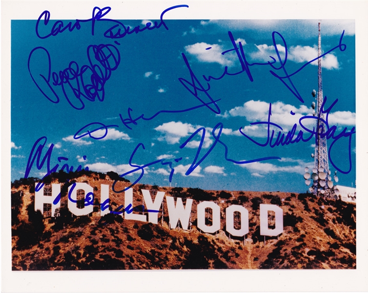 Hollywood Sign 8x10 Photo Signed by Carol Burnett, Dennis Hopper, Juliette Lewis + 2 More! (Third Party Guranteed)