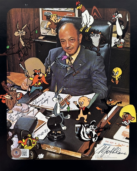Mel Blanc Signed 8" x 10" Color Photograph with Looney Tunes Characters (Beckett/BAS)