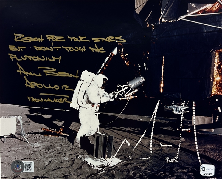 Apollo 12: Alan Bean Signed & Inscribed 8" x 10" Color Photo while on The Moon! (Beckett/BAS)