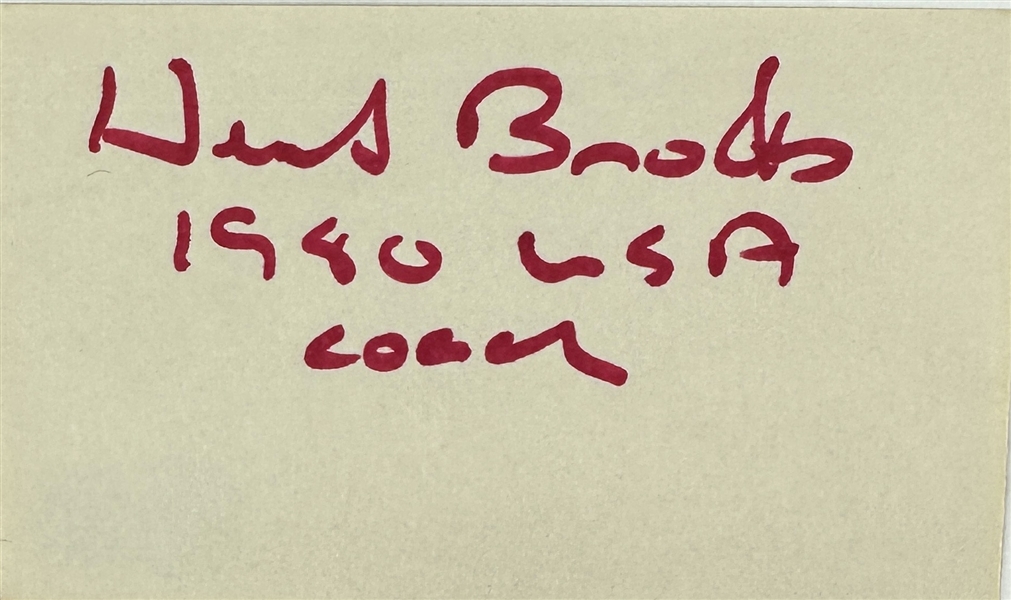Miracle on Ice: Herb Brooks Signed 3" x 5" Index Card with "1980 USA Coach" Inscription (Beckett/BAS)