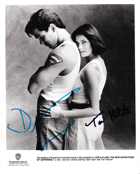 Dean Cain & Teri Hatcher Signed 8x10 Publicity Photo from 1994 for "Lois & Clark"  (Third Party Guaranteed)