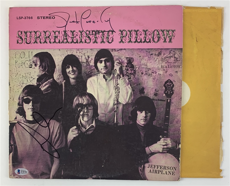 Jefferson Airplane: Jack Casady & Jorma Kaukonen Lot of Two (2) Dual Signed Surrealistic Pillow Albums (Beckett/BAS)