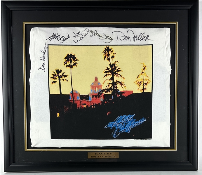 The Eagles Group Signed "Hotel California" T-Shirt (5 Signatures)(PSA/DNA)