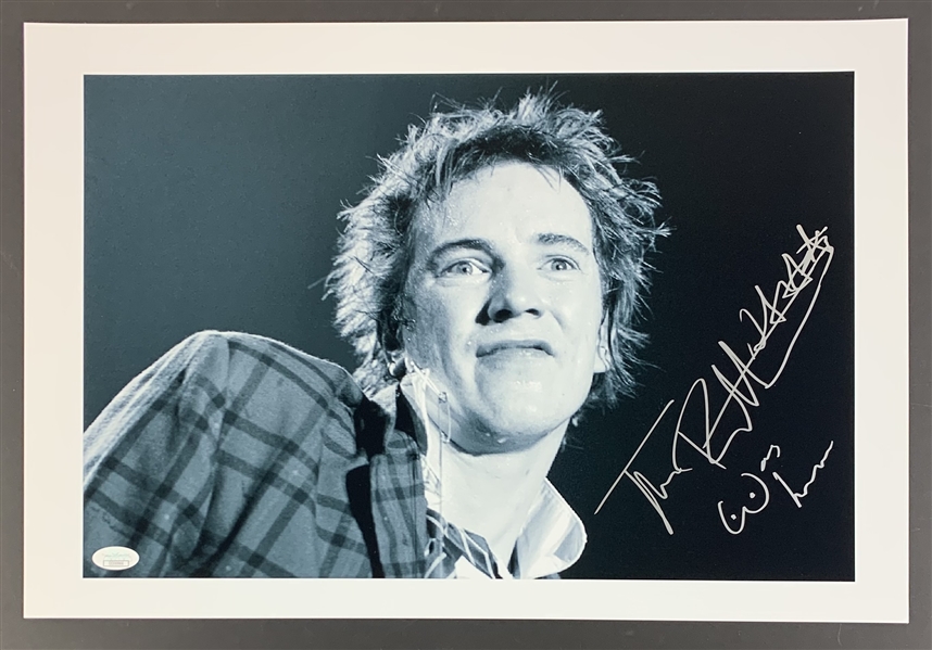 The Sex Pistols: Johnny Rotten Signed 12 x 18 Photograph with Inscription (JSA COA)