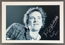 The Sex Pistols: Johnny Rotten Signed 12" x 18" Photograph with Inscription (JSA COA)