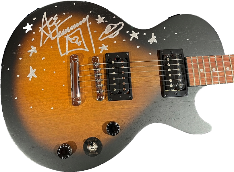 KISS: Ace Frehley Signed Epiphone Les Paul Guitar with Hand Drawn Space Sketch & Exact Photo Proof! (JSA Witnessed)