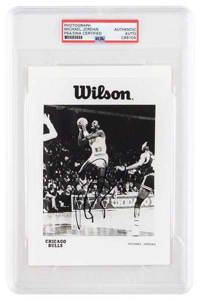 Michael Jordan Superb Signed 5" x 7" Wilson Promotional Photograph (PSA/DNA Encapsulated)