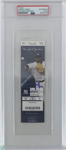 Aaron Judge Signed 2016 NY Yankees Ticket - Judge's MLB Debut & First Career Home Run! (PSA/DNA Encapsulated)