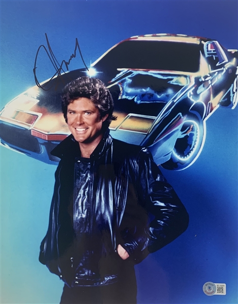 David Hasselhoff Signed 11" x 14" Color Photo from "Knight Rider" (Beckett/BAS)