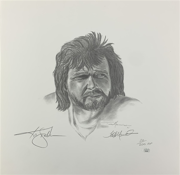 Ken Stabler Signed 18 x 18 Artist Proof Lithograph by Former Raider QB Todd Marinovich! (JSA COA)