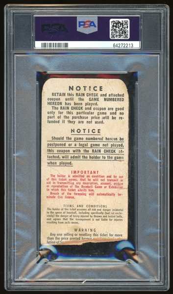 1951 World Series GM 1 Ticket Stub :: Mantle & Mays W/S Debut (PSA/DNA)