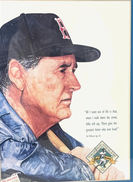 Ted Williams Signed Lithograph Display (PSA/DNA) 