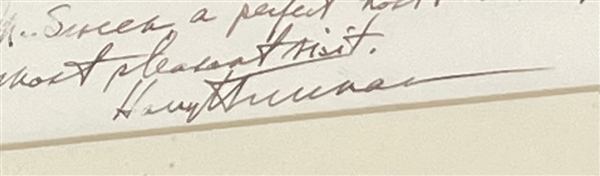 Harry Truman Signed & Inscribed B&W Photograph (Beckett/BAS)
