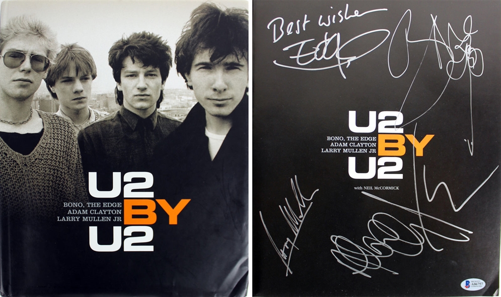 U2 Group Signed "U2 By U2" Hardcover Book (BAS/Beckett)
