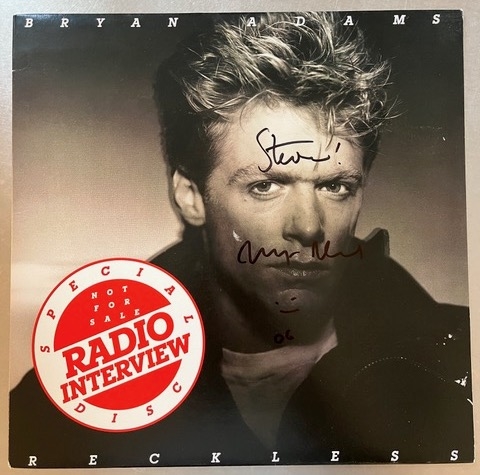 Bryan Adams Signed “Reckless” Promo Only Interview Album Record (Third Party Guaranteed)
