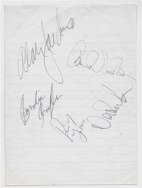 Beach Boys Group Signed Early/Mid 70s Lineup (4 Sigs) (Third Party Guaranteed)
