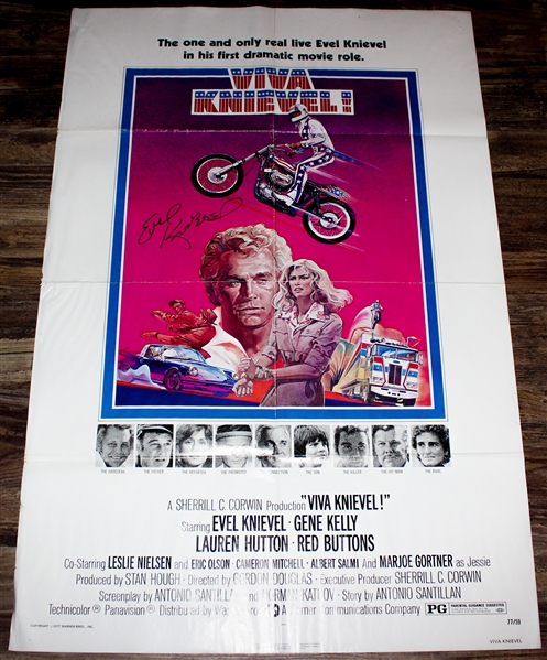 Evel Knievel Original One-Sheet 24” x 36” Poster for “Viva Knievel” (ACOA Authentication)