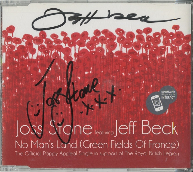 Jeff Beck & Joss Stone “No Man’s Land (Green Fields of France)” Dual-Signed CD (ACOA Authentication)