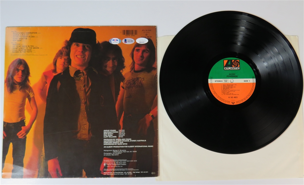 AC/DC Group Signed Powerage Album by All 5 Original Members (Beckett/BAS LOA, JSA LOA, & PSA/DNA LOA)