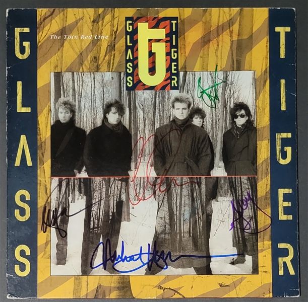 Glass Tiger In-Person Group Signed “The Thin Red Line” Album Record (5 Sigs) (Third Party Guaranteed)