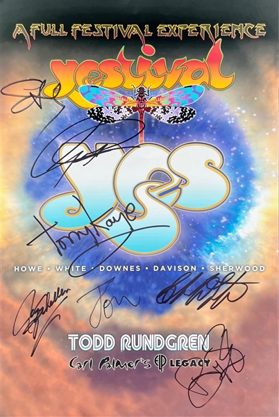 Yes: Group Signed Festival Poster (7 Sigs)(Third Party Guaranteed)