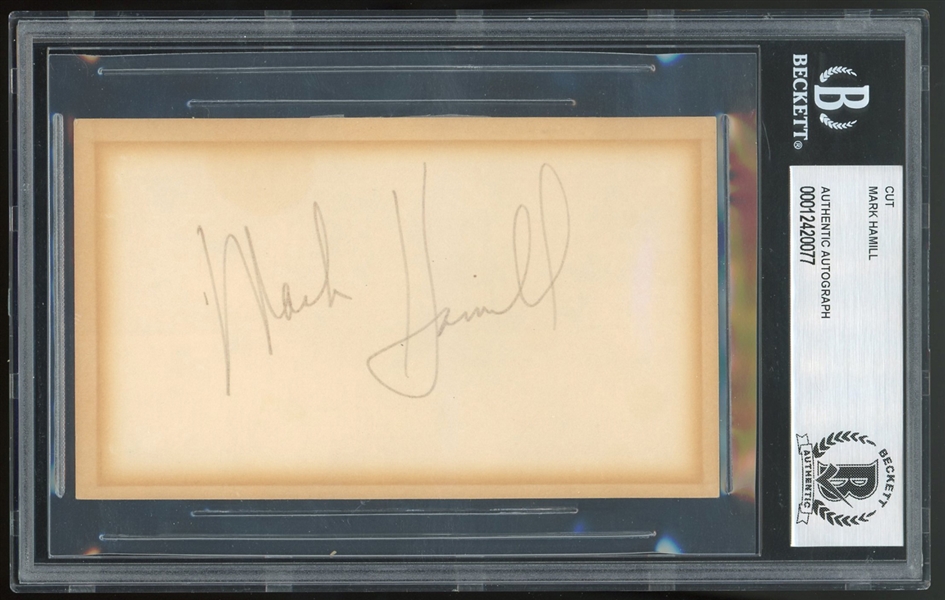 Mark Hamill Signed 4" x 6" Index Card with Early Vintage Autograph (Beckett/BAS Encapsulated)