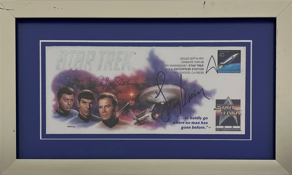 William Shatner & Leonard Nimoy Signed Custom Star Trek Envelope (JSA LOA) ***RETURNED***