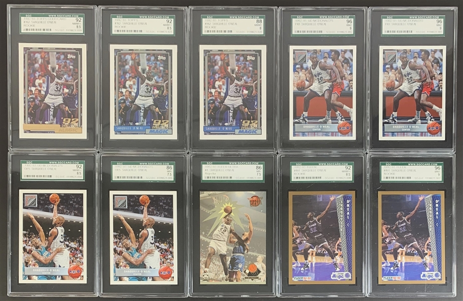 Lot of 20 Shaquille ONeal 1992 Trading Cards w/ Topps Gold! (SGC Encapsulated)