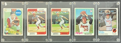 Lot of 5 Johnny Bench & Nolan Ryan Topps TC w/ 69 All-Star Johnny Bench Rookie! (Encapsulated)