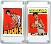 Lot of 2: Lew Alcindor & Kareem Abdul-Jabbar 71/72 Topps Trading Cards 