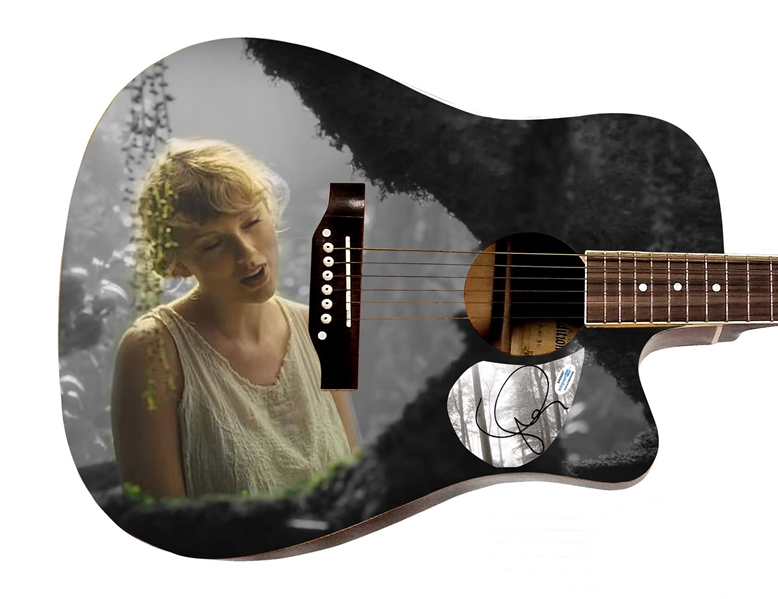 Taylor Swift Signed Custom Photo Graphics Guitar (ACOA)