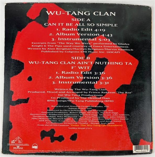 Wu-Tang Clan: Can it be All So Simple Album Cover (Third Party Guaranteed)