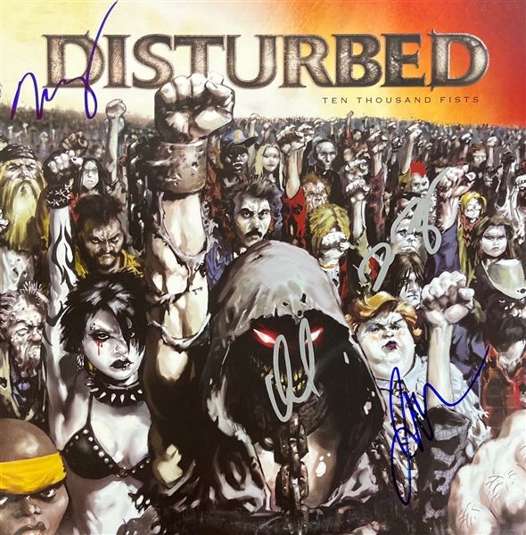 Disturbed Group Signed 'Ten Thousand Fists' Album Cover w/ Vinyl (Third Party Guaranteed)