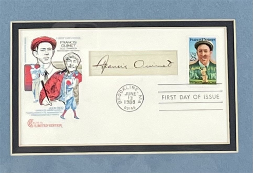 Golf Amateur Frances Ouimet Signed First Day Cover, Matted & Framed (Beckett/BAS)