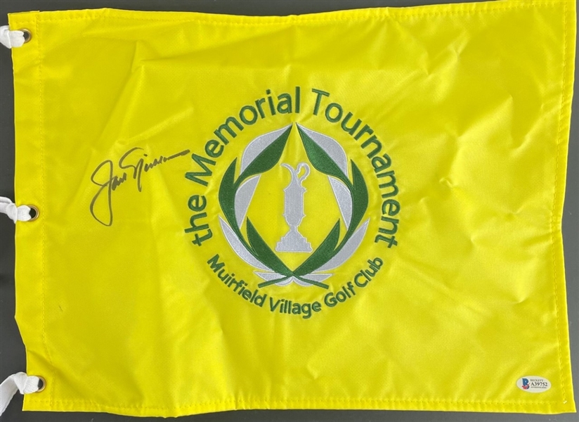 Jack Nicklaus Signed The Memorial Tournament Golf Flag (Beckett/BAS)