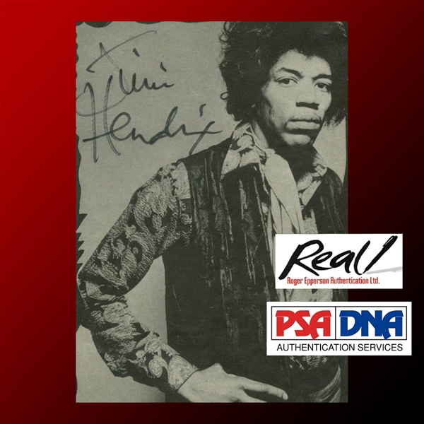 Jimi Hendrix Rare Signed 4 x 5.5 Black & White Magazine Page Photograph (PSA/DNA Encapsulated & REAL/Epperson)