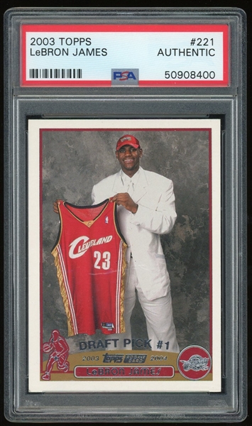 LeBron James 2003 Topps #221 Rookie Card (PSA/DNA Encapsulated)