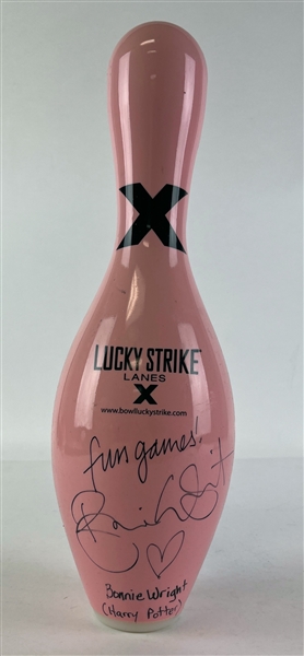 Harry Potters Bonnie Wright Signed & Used Lucky Strike Bowling Alley Pin (Third Party Guaranteed)