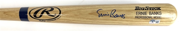 Ernie Banks Signed Rawlings Big Stick  Baseball Bat (Beckett/BAS)